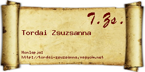 Tordai Zsuzsanna névjegykártya